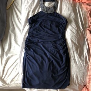 High neck body con dress